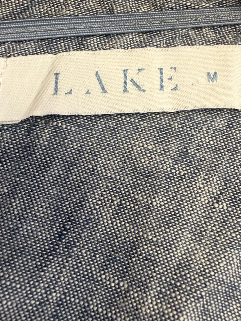 Lake Milly One Shoulder 100% Linen Midi Dress Medium Navy Oversized Pockets - Picture 3 of 12